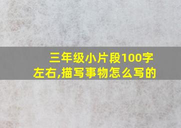 三年级小片段100字左右,描写事物怎么写的