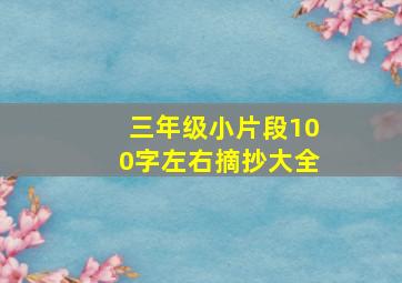 三年级小片段100字左右摘抄大全