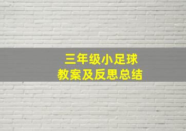 三年级小足球教案及反思总结