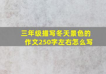 三年级描写冬天景色的作文250字左右怎么写