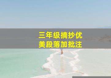 三年级摘抄优美段落加批注