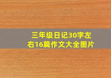 三年级日记30字左右16篇作文大全图片