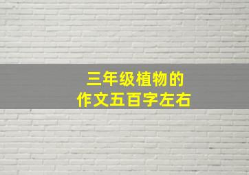 三年级植物的作文五百字左右