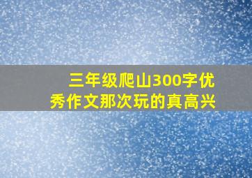 三年级爬山300字优秀作文那次玩的真高兴