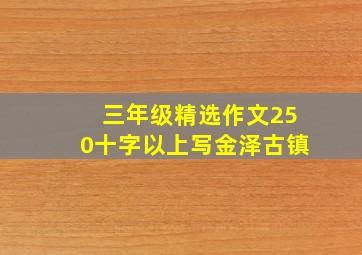 三年级精选作文250十字以上写金泽古镇