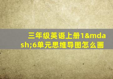 三年级英语上册1—6单元思维导图怎么画