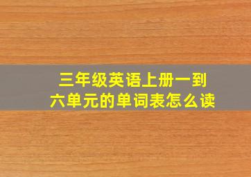 三年级英语上册一到六单元的单词表怎么读