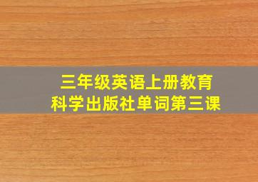 三年级英语上册教育科学出版社单词第三课