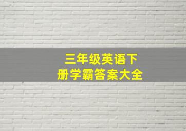 三年级英语下册学霸答案大全