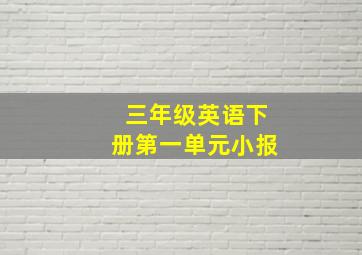 三年级英语下册第一单元小报