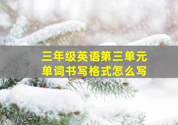 三年级英语第三单元单词书写格式怎么写