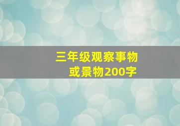 三年级观察事物或景物200字