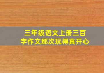 三年级语文上册三百字作文那次玩得真开心