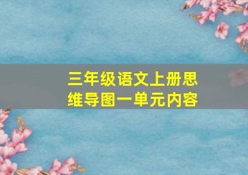 三年级语文上册思维导图一单元内容