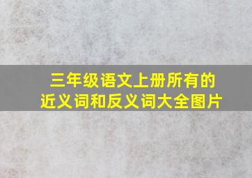 三年级语文上册所有的近义词和反义词大全图片