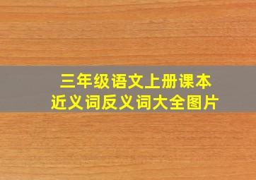 三年级语文上册课本近义词反义词大全图片