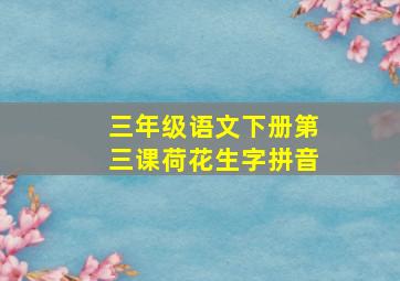 三年级语文下册第三课荷花生字拼音