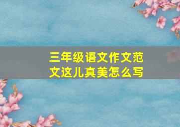 三年级语文作文范文这儿真美怎么写