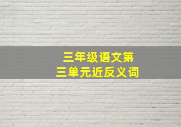 三年级语文第三单元近反义词