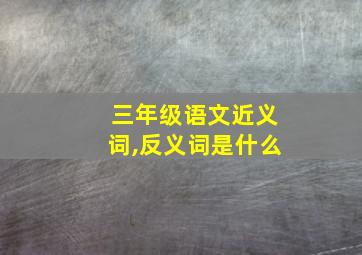 三年级语文近义词,反义词是什么