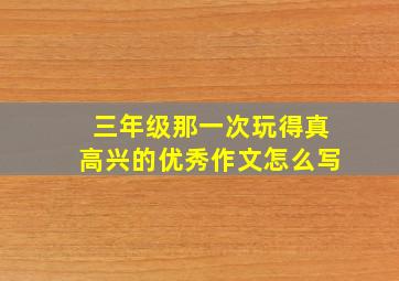 三年级那一次玩得真高兴的优秀作文怎么写