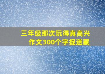 三年级那次玩得真高兴作文300个字捉迷藏