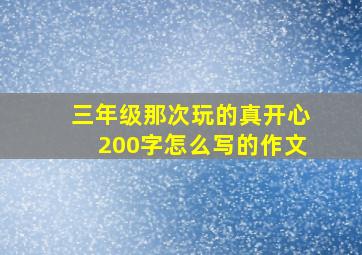 三年级那次玩的真开心200字怎么写的作文