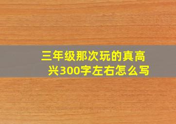 三年级那次玩的真高兴300字左右怎么写