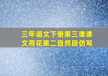 三年语文下册第三课课文荷花第二自然段仿写