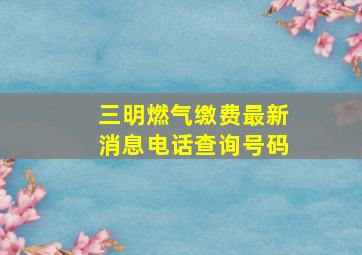 三明燃气缴费最新消息电话查询号码