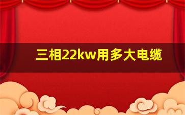 三相22kw用多大电缆