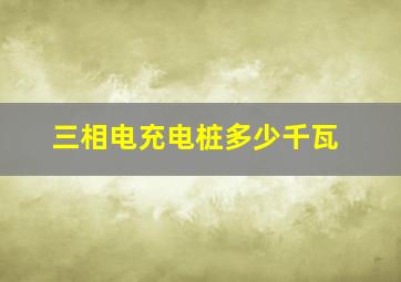 三相电充电桩多少千瓦