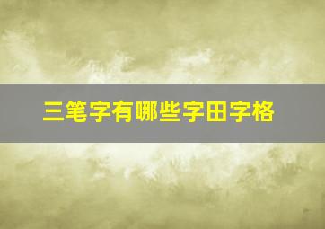 三笔字有哪些字田字格