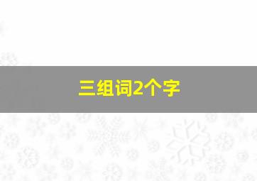 三组词2个字