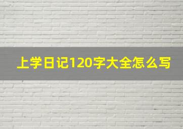 上学日记120字大全怎么写