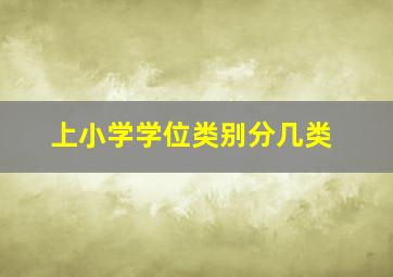 上小学学位类别分几类