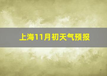 上海11月初天气预报