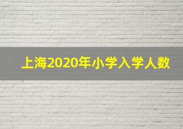 上海2020年小学入学人数