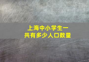 上海中小学生一共有多少人口数量