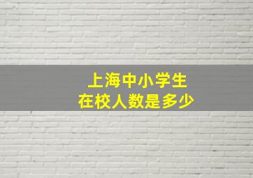 上海中小学生在校人数是多少