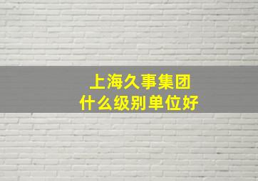 上海久事集团什么级别单位好