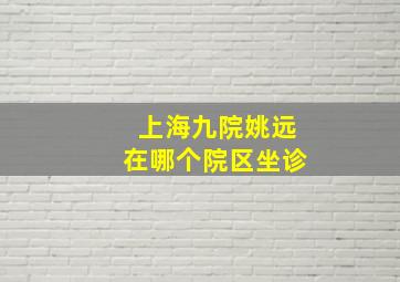 上海九院姚远在哪个院区坐诊