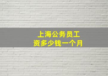 上海公务员工资多少钱一个月