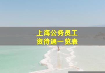 上海公务员工资待遇一览表