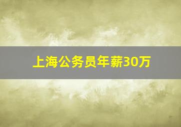 上海公务员年薪30万