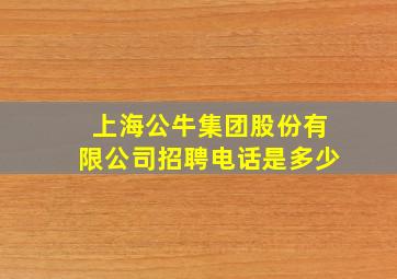 上海公牛集团股份有限公司招聘电话是多少