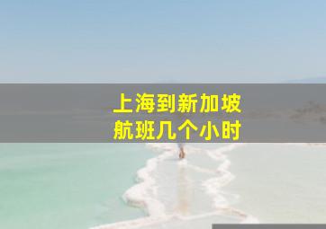 上海到新加坡航班几个小时