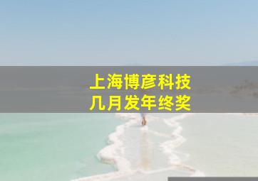 上海博彦科技几月发年终奖