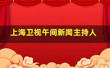 上海卫视午间新闻主持人