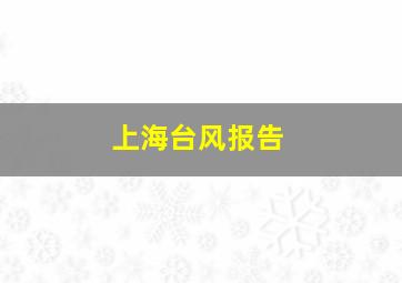 上海台风报告